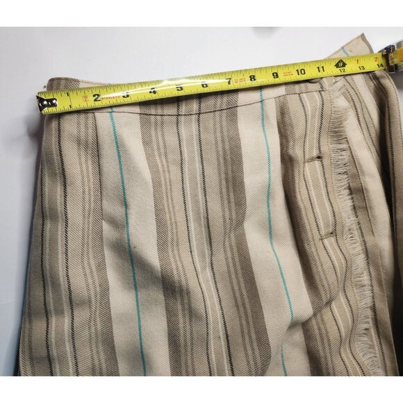 Vtg Pleated Skirt Scottish Al Jean Pure Virgin Wool Beige Plaid light academia - Picture 7 of 7